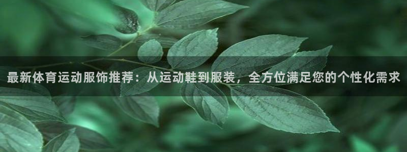 哈哈体育下载：最新体育运动服饰推荐：从运动鞋到服装，全方位满足您的个性化需求